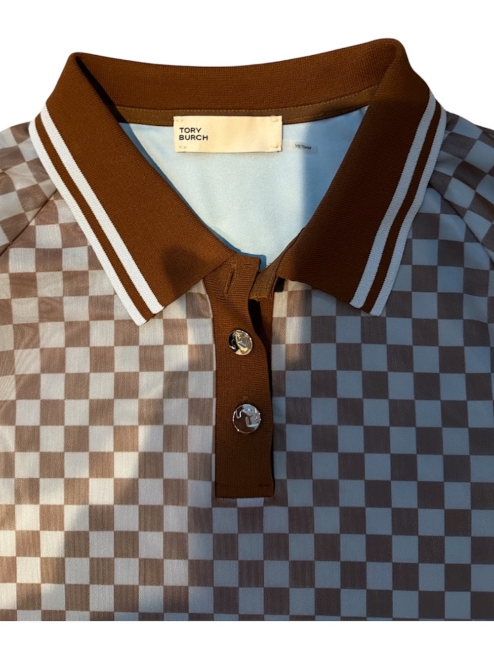 Tory Burch sport checkered mesh polo dress - Picture 3 of 6